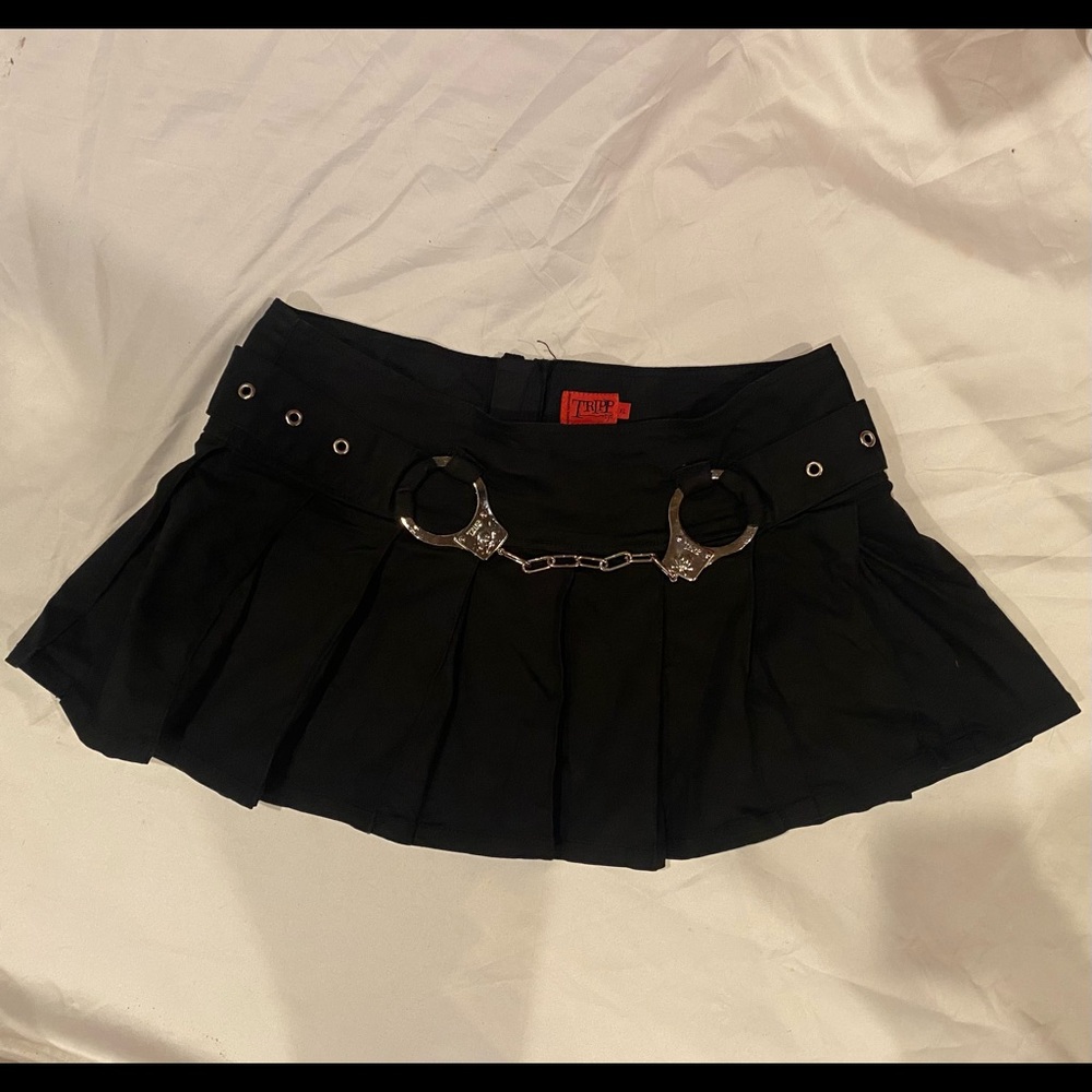 vintage Y2K TRIPP pleated handcuffs mini skirt XL
